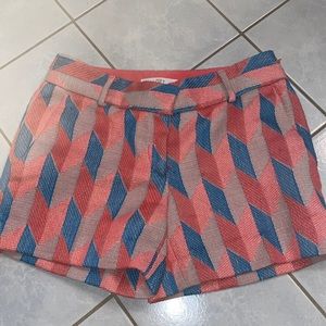Ann Taylor Loft geometric metallic print shorts